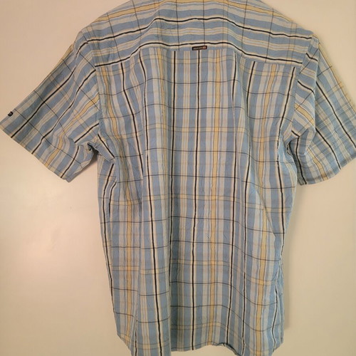 Point Zero Crinkle Shirt Blue Check short sleeve new, size M