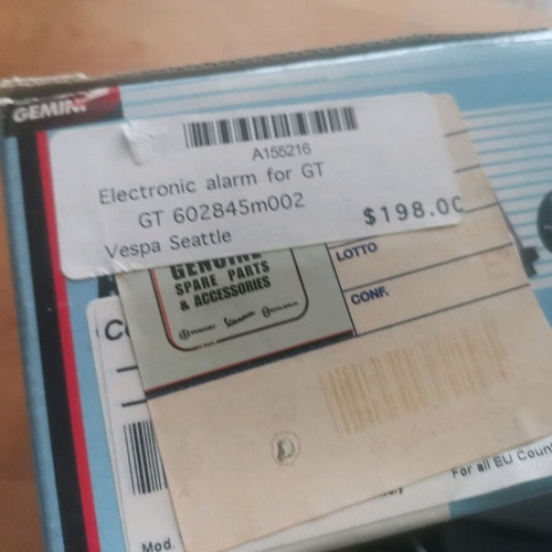 Piaggio Gemini Vespa GT Alarm 602845M001 602845M002 new with wiring