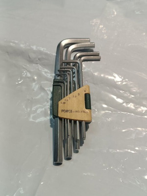 Force Set of 10 Long Allen Keys "L" New