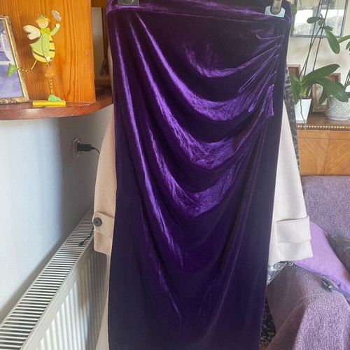Zara set midi skirt and large top like new, purple velvet
