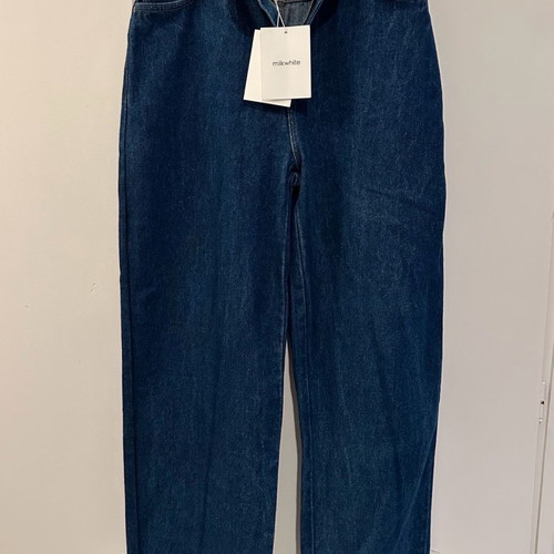 Mom Fit Jean Milkwhite καινούργιο, λευκά πούπουλα και δερματίνη