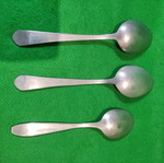 Xenia 1968 soup spoons used, Nissiotis Rostfrei & Afentakis Rostfrei, set of 3