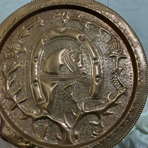 Copper decorative plate 35cm new