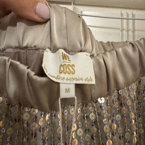 Sequin shorts new, size M, beige with lining