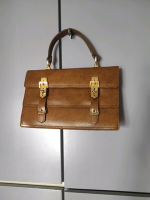 Τσάντα χειρός vintage δερμάτινη καφέ καινούργια