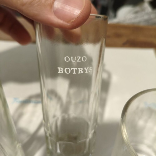 Botrys ouzo glasses set of 4, 1970s vintage