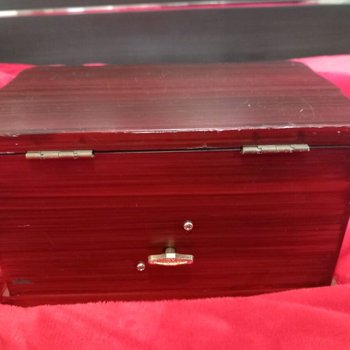 Vintage jewelry music box used with dancing ballerina