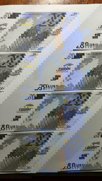 ΕΥΡΩ 4 Χαρτονομίσματα 20 Ευρώ 2001 Ακριβές Αντίγραφα!