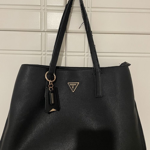 Guess shoulder bag, black, spacious for office and university