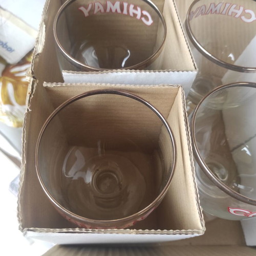 Set of 6 Chimay Original Belgian Trappist Beer glasses 0.33lt new in box