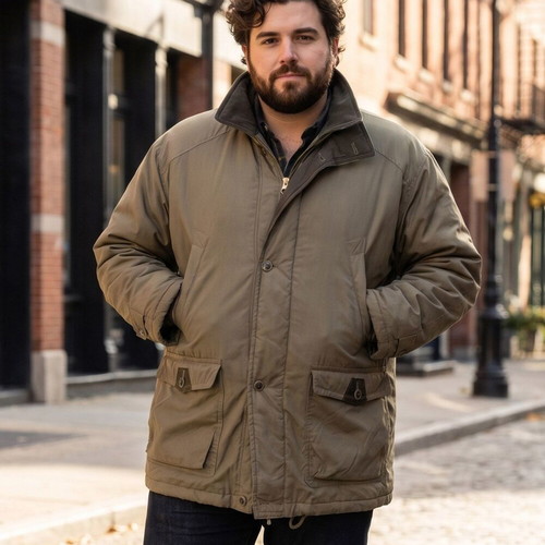 Men's parka jacket vintage khaki brown green XXL used