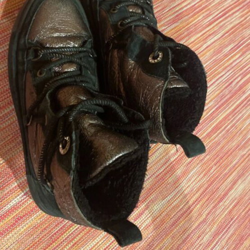 Women's Metallic High-Top Sneakers, Size 37, Black