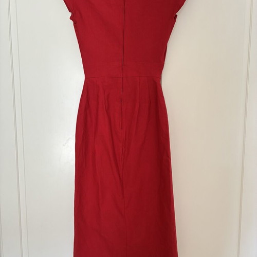 Stop Staring! Vintage Style 50s Wiggle Dress Red Vixen Pinup Rockabilly XS