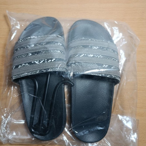 Women's slides snake print slippers size 38, black and grey