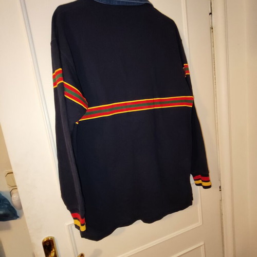 Polo long-sleeve shirt like new, dark blue, XL