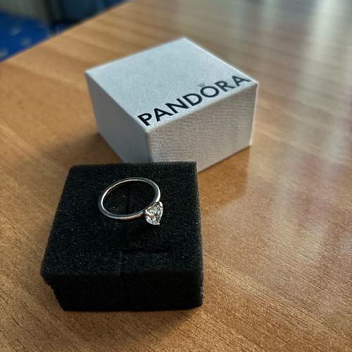 Pandora ring heart-shaped silver 925 like new