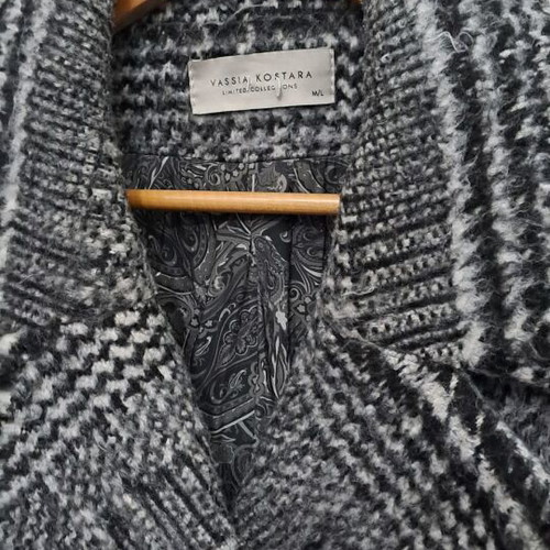Vassia Kostara coat size M-L like new, black and gray
