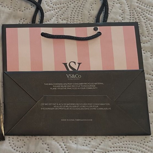 Victoria’s Secret paper gift bag new, pink stripes