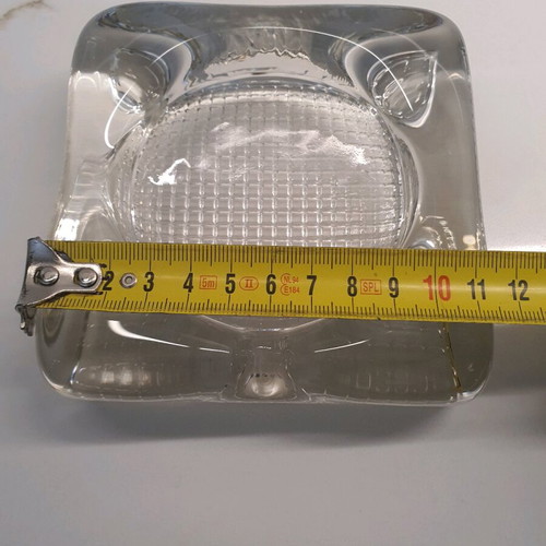 Glass ashtray new with geometric design