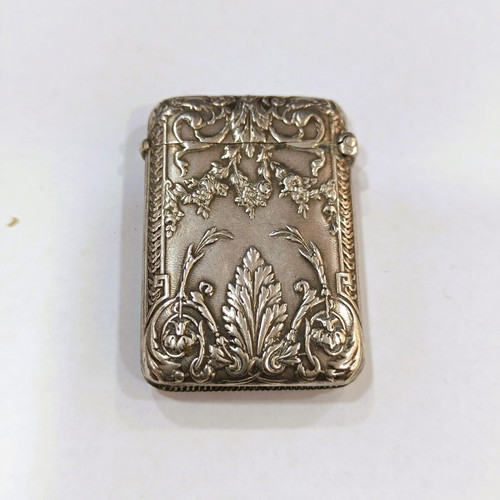 Art Nouveau Silver Vesta Case like new, Modèle Déposé (circa 1900)