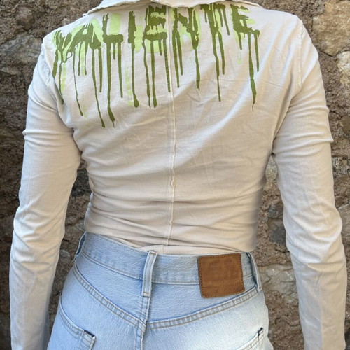 Diesel Y2K vintage cream long-sleeve graphic shirt like new
