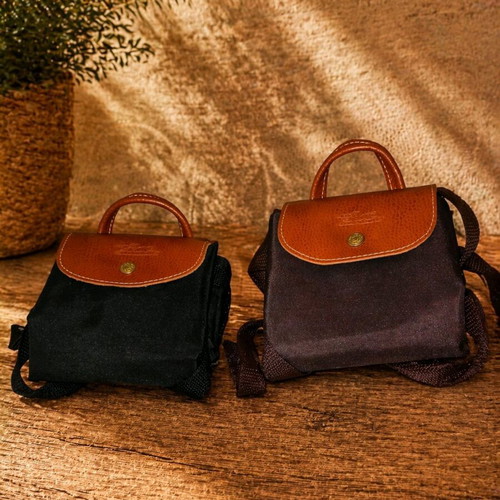 Backpack foldable black and brown, new, minimal design