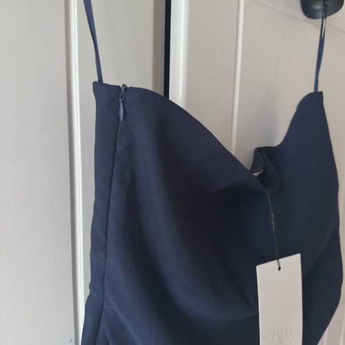 Zara strapless blue top new with rhinestone detail