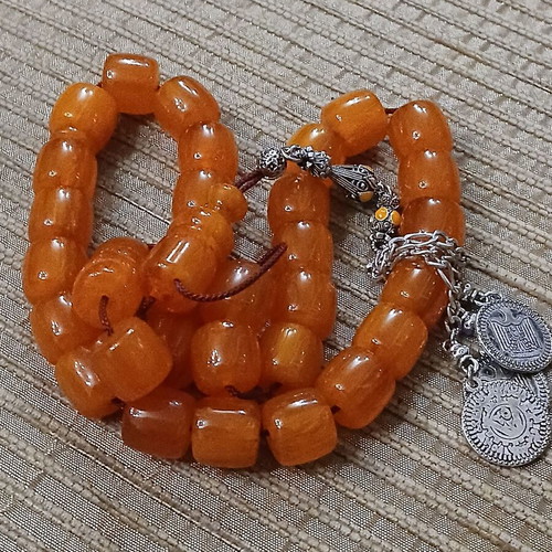 Bakelite komboloi worry beads with metal traditional tassel