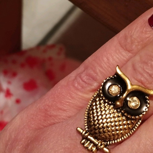 Owl ring adjustable like new