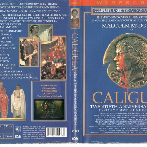 Caligula DVD used, drama historical movie with subtitles