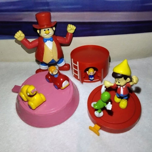 Vintage retro mechanical toy figures set used