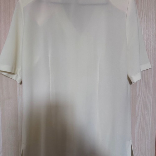 Women's blouse used, white, size L with buttons and shoulder pads