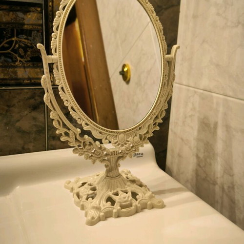 Makeup mirror new, tabletop with two sides and rotating