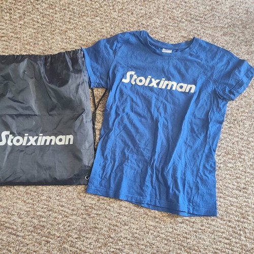 Stoiximan tshirt with backpack like new