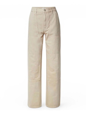 Helmut Lang Carpenter High-Rise Straight-Leg Jeans Beige New