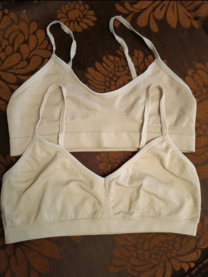 Set of beige sports bras like new, size M