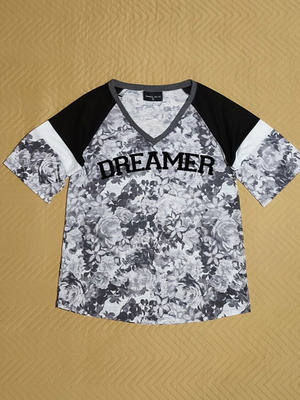 T-shirt Damned Delux με floral μοτίβο και δίχτυ στους ώμους μέγεθος M σαν καινούργιο