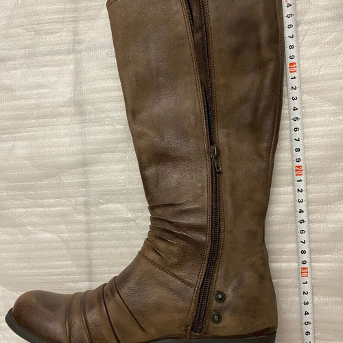 DELTA vintage-style genuine leather women's boots, brown, size 36