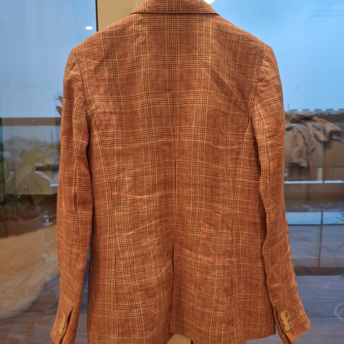 Massimo Dutti pink check linen jacket like new, size S