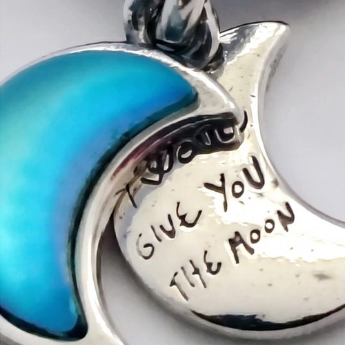Pandora Crescent Moon Double Dangle Charm S925 new, blue and silver