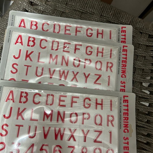 Stencils letter and number boards English, set of 6, new