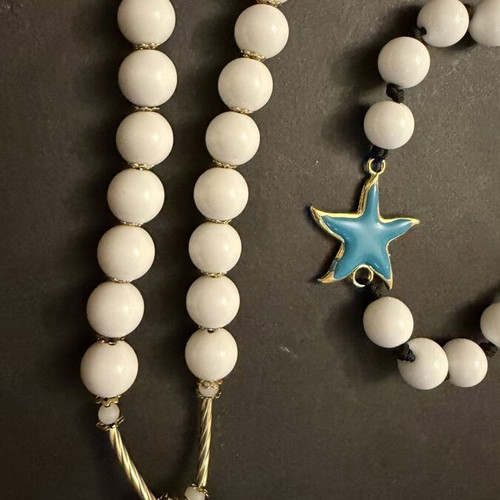 Necklace and bracelet set with heart and starfish, new