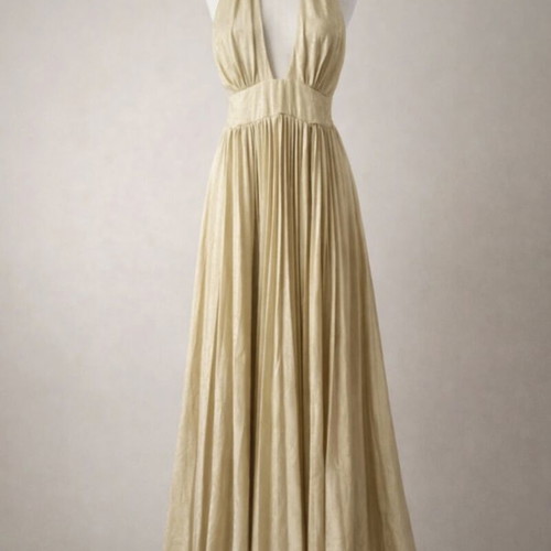 Grecian gown, beige shimmer, size M/L, backless
