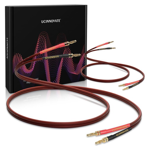 HiFi OFC Audio Speaker Cables 2x2m Gold-Plated Banana Plugs new