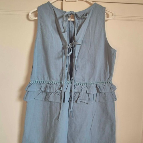 Linen dress turquoise size L new with tag
