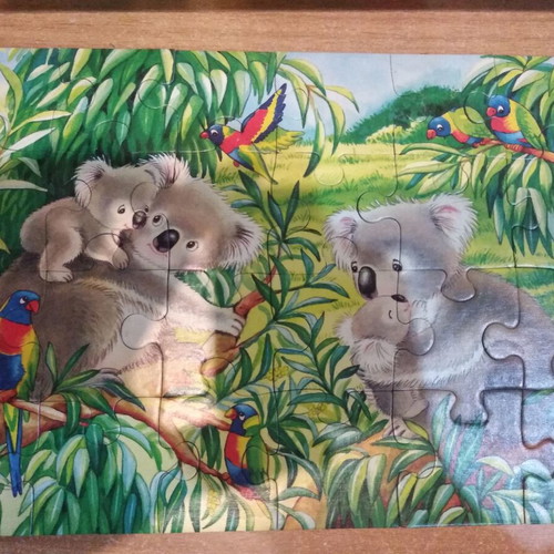 Koala and panda puzzle set used 2x24 pieces
