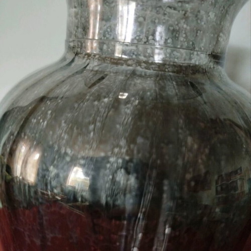 Italian glass vase with silver coating, like new
