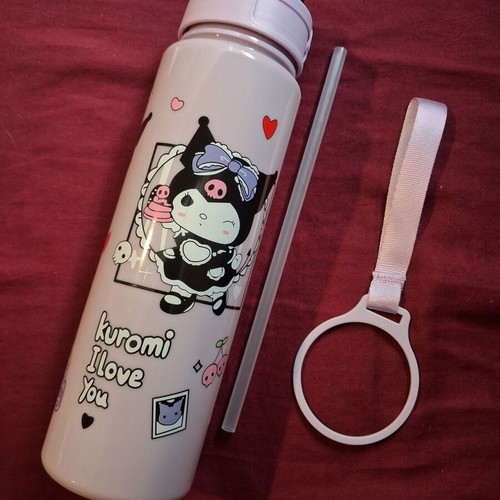 Kuromi by Sanrio water bottle with straw new
