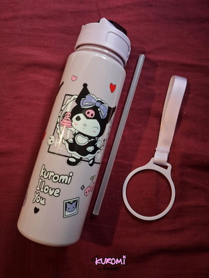 Kuromi by Sanrio water bottle with straw new