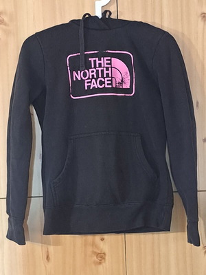 The North Face sweatshirt like new, black with pink print, size XS